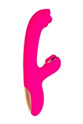 Vibrator with stimulating ball and vacuum stimulation JOS Rolli, silicone, pink, 22 cm