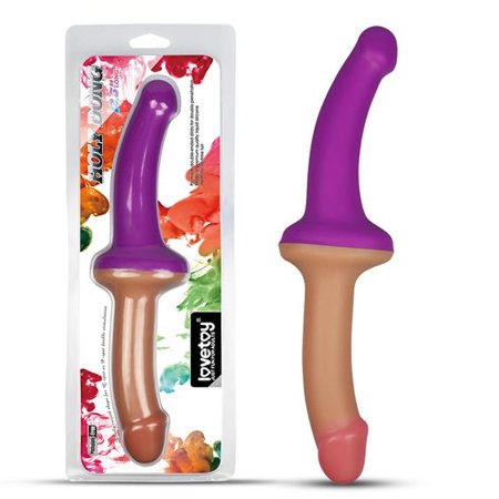 12.5" Double Dildo Flesh+Purple