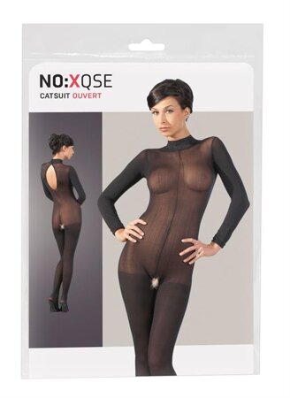 Catsuit mit Spitzenkragen