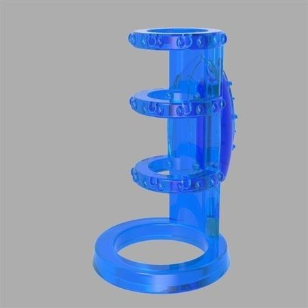 Get Lock Vibrating Cock Cage-Blue