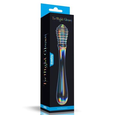 LoveToy Twilight Gleam Glass Dildo Twin Pleasures