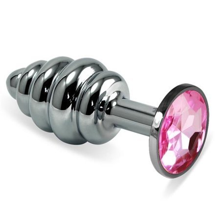 Silver Spiral Plug Pink